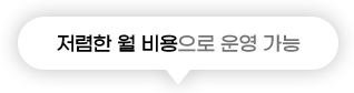 저렴한 월 비용으로 운영 가능
